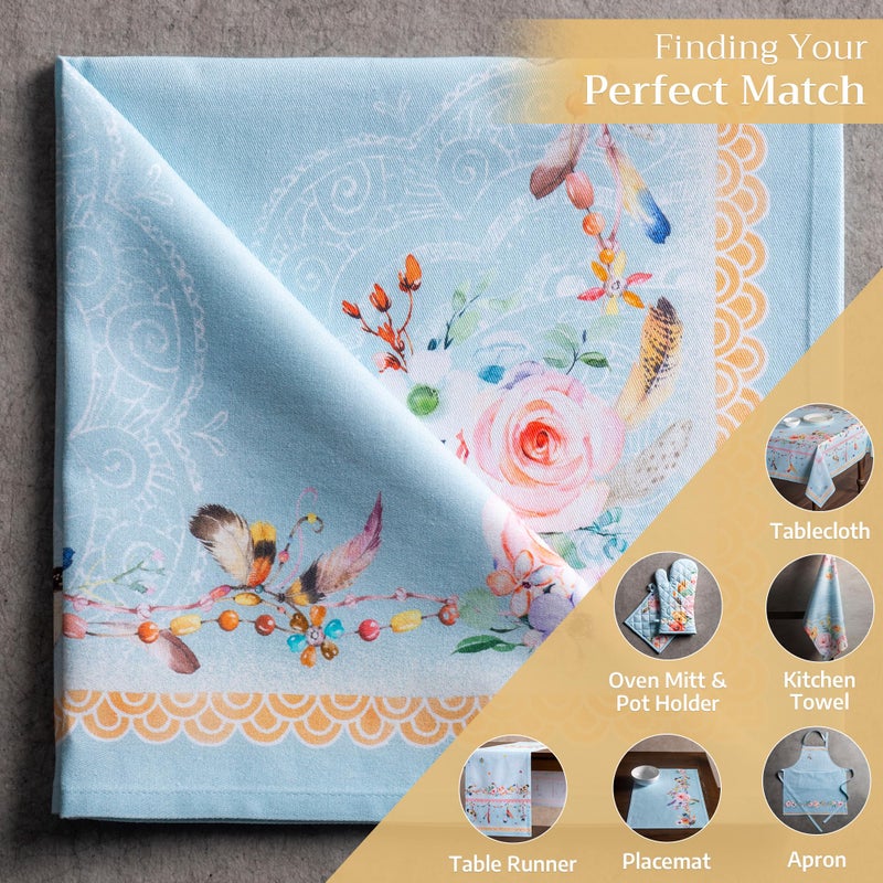 Maison d' Hermine Cloth Napkins Set of 4 100% Cotton Everyday Reusable Square Napkins Cloth Washable, Dinner, Party, Wedding, Restaurant, Spring/Summer (Ibiza, 20" x 20") - Image 5